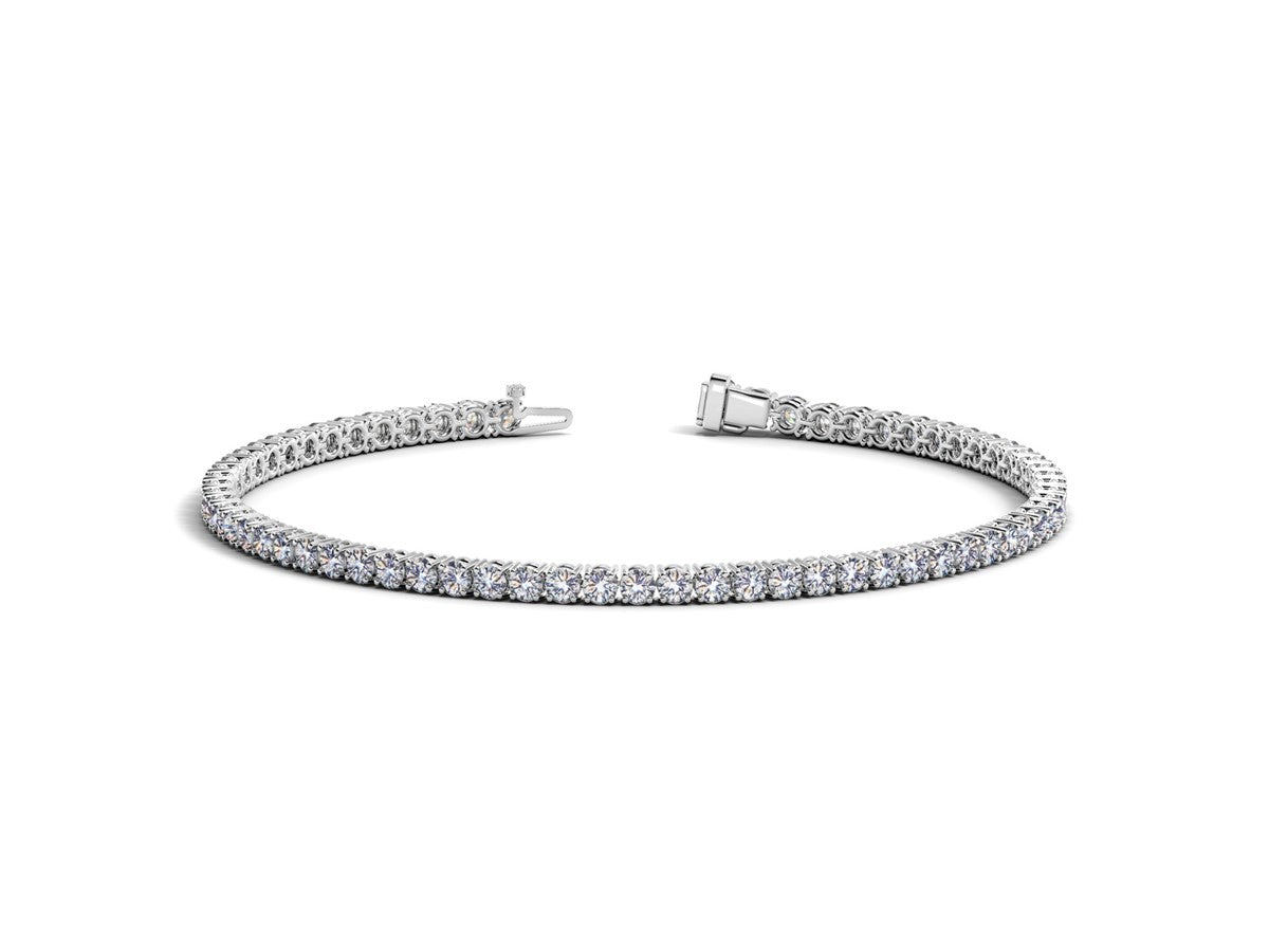 Lab Grown Round Diamond Tennis Bracelet in 14k White Gold (3 cctw F/G  VS2/SI1)