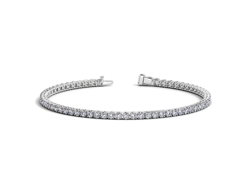 Lab Grown Round Diamond Tennis Bracelet in 14k White Gold (3 cctw F/G  VS2/SI1)