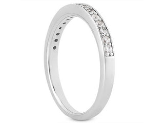 Pave Diamond Wedding Ring Band in 14k White Gold