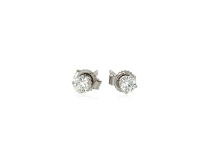 Classic Round Diamond Stud Earrings in 14k White Gold (1/4 cttw)