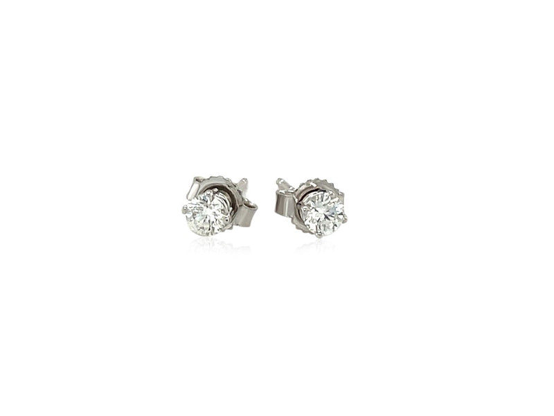 Classic Round Diamond Stud Earrings in 14k White Gold (1/4 cttw)