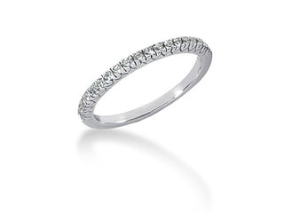 Fishtail V Pave Diamond Wedding Ring Band in 14k White Gold