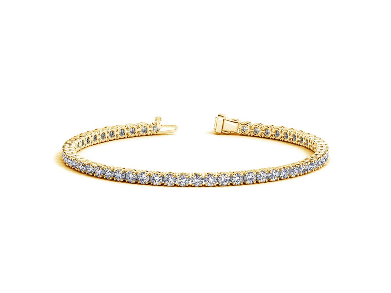 Lab Grown Round Diamond Tennis Bracelet in 14k Yellow Gold (5 cctw  F/G  VS2/SI1)