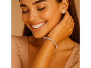 Lab Grown Round Diamond Tennis Bracelet in 14k Yellow Gold (5 cctw  F/G  VS2/SI1)