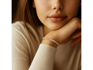Lab Grown Round Diamond Tennis Bracelet in 14k Yellow Gold (5 cctw  F/G  VS2/SI1)