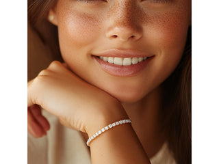 Lab Grown Round Diamond Tennis Bracelet in 14k Yellow Gold (5 cctw  F/G  VS2/SI1)