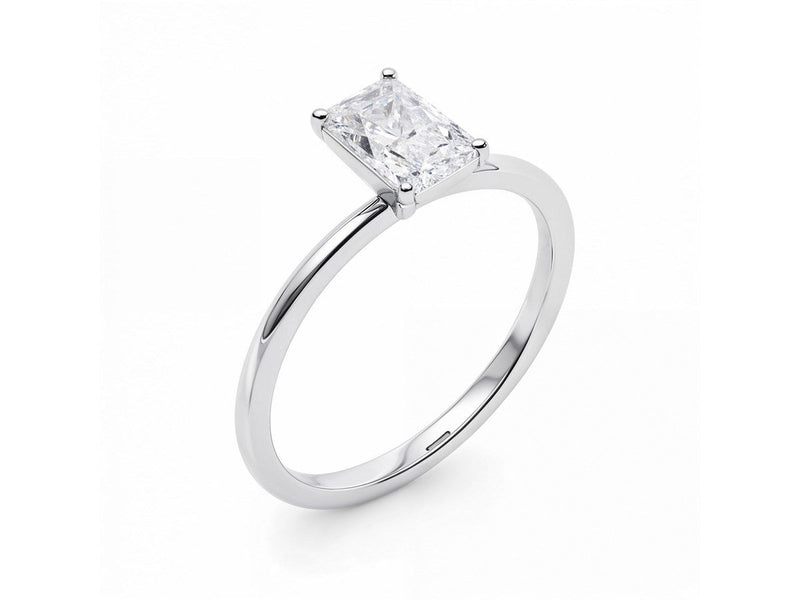 1 Carat Radiant Lab Grown IGI G/VS1 Diamond Solitaire Ring in 10K White Gold