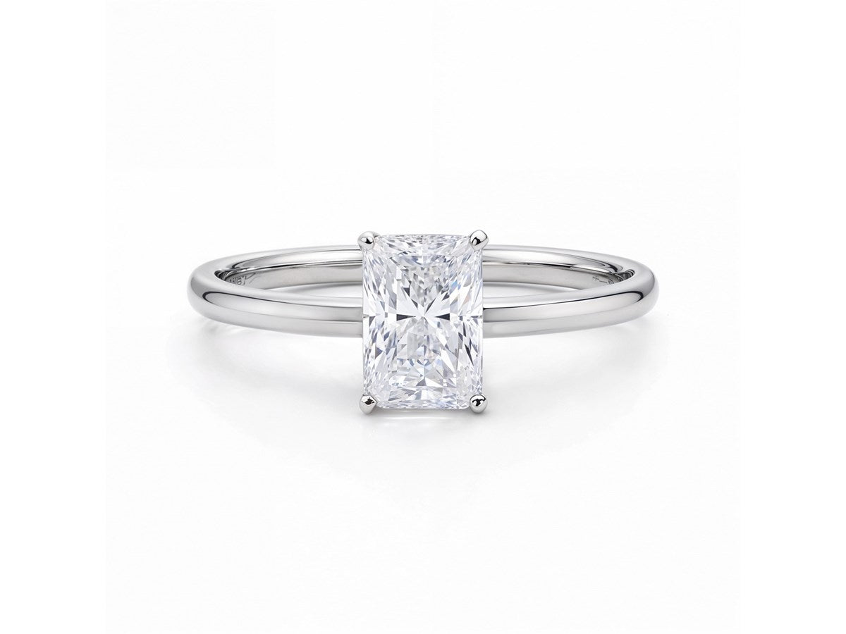 1 Carat Radiant Lab Grown IGI G/VS1 Diamond Solitaire Ring in 10K White Gold