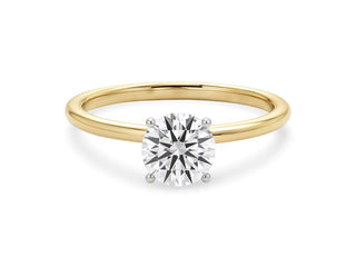 1 Carat Round Lab Grown IGI G/VS1 Diamond Solitaire Ring in 14K Yellow Gold