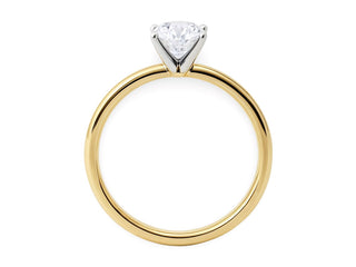 1 Carat Round Lab Grown IGI G/VS1 Diamond Solitaire Ring in 14K Yellow Gold