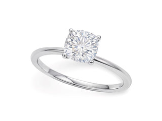 1 Carat Cushion Lab Grown IGI G/VS1 Diamond Solitaire Ring in 10K White Gold
