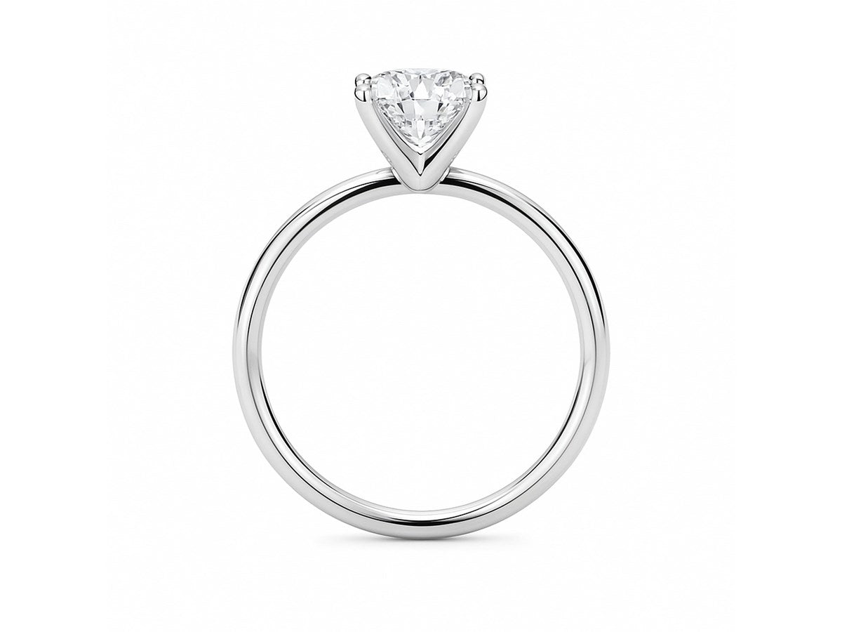 1 Carat Cushion Lab Grown IGI G/VS1 Diamond Solitaire Ring in 10K White Gold