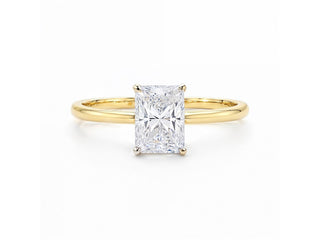 1.50Ct Radiant Lab Grown IGI G/VS1 Diamond Ring in 14K Yellow Gold