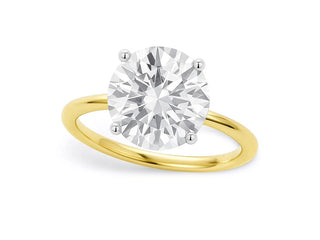 5 Carat Round Lab Grown IGI G/VS1 Diamond Solitaire Ring in 14K Yellow Gold