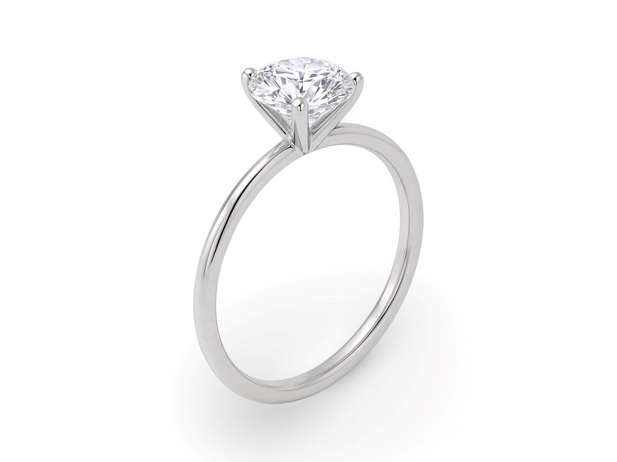 1 1/2 Carat Round Lab Grown IGI G/VS1 Diamond Solitaire Ring in Sterling Silver