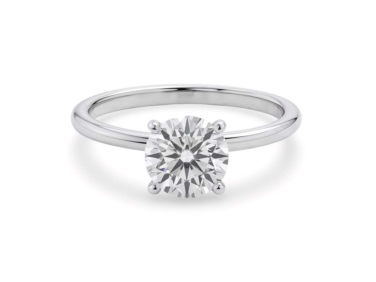 1 1/2 Carat Round Lab Grown IGI G/VS1 Diamond Solitaire Ring in Sterling Silver
