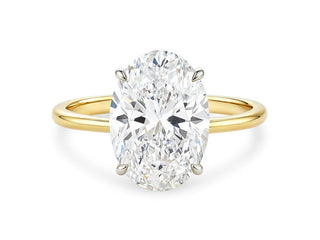 5 Carat Oval Lab Grown IGI G/VS1 Diamond Solitaire Ring in 14K Yellow Gold