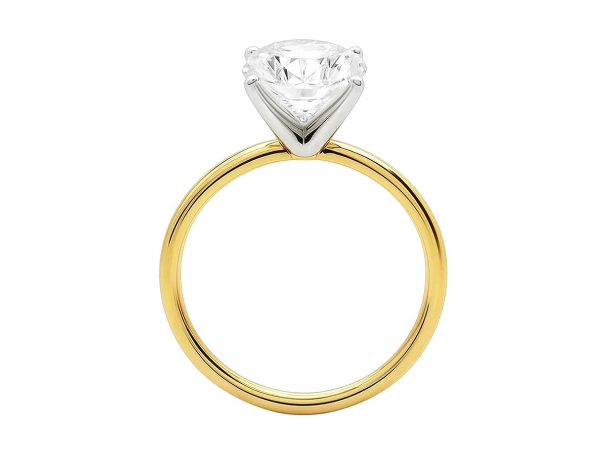 5 Carat Oval Lab Grown IGI G/VS1 Diamond Solitaire Ring in 14K Yellow Gold