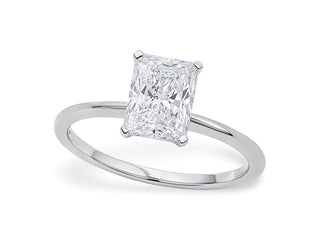 2 Carat Radiant Lab Grown IGI G/VS1 Diamond Solitaire Ring in 10K White Gold