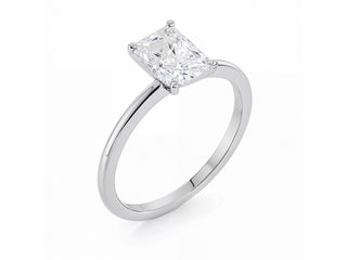 2 Carat Radiant Lab Grown IGI G/VS1 Diamond Solitaire Ring in 10K White Gold