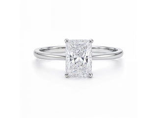 2 Carat Radiant Lab Grown IGI G/VS1 Diamond Solitaire Ring in 10K White Gold