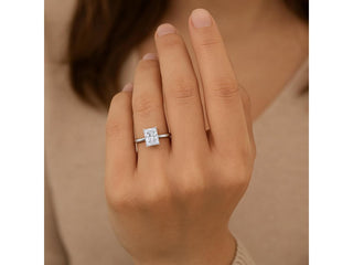 2 Carat Radiant Lab Grown IGI G/VS1 Diamond Solitaire Ring in 10K White Gold