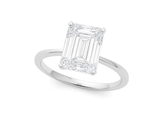 5 Carat Radiant Lab Grown IGI G/VS1 Diamond Solitaire Ring in 14K White Gold