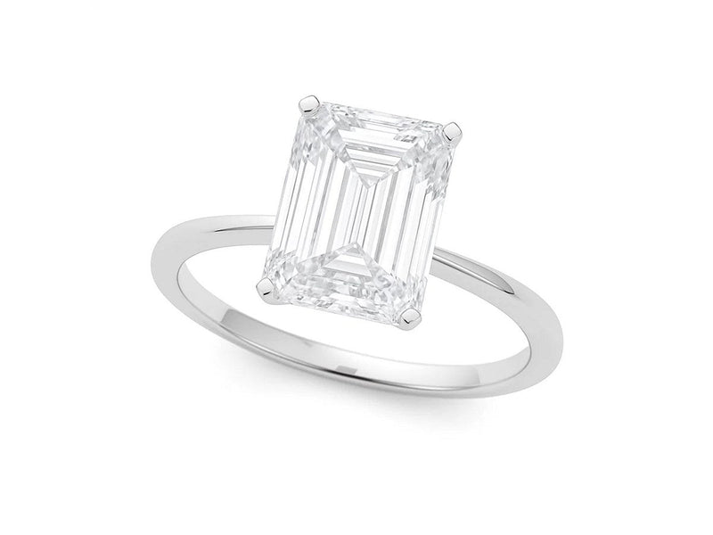 5 Carat Radiant Lab Grown IGI G/VS1 Diamond Solitaire Ring in 14K White Gold