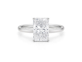 5 Carat Radiant Lab Grown IGI G/VS1 Diamond Solitaire Ring in 14K White Gold