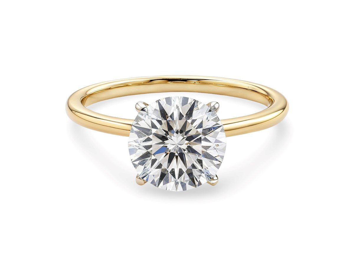 1 1/2 Carat Round Lab Grown IGI G/VS1 Diamond Solitaire Ring in 10K Yellow Gold