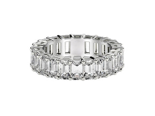 Emerald Cut Lab Grown Diamond Eternity Ring in 14k White Gold (4 cttw FG/VS2)