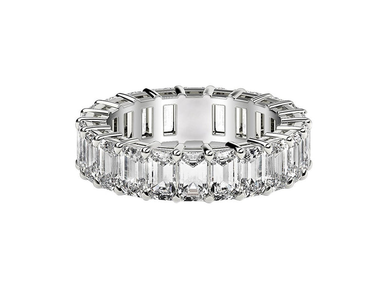 Emerald Cut Lab Grown Diamond Eternity Ring in 14k White Gold (4 cttw FG/VS2)