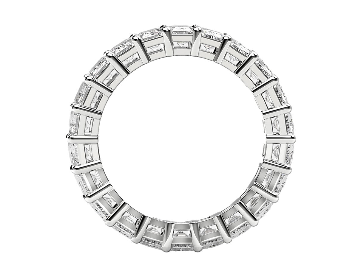 Emerald Cut Lab Grown Diamond Eternity Ring in 14k White Gold (4 cttw FG/VS2)