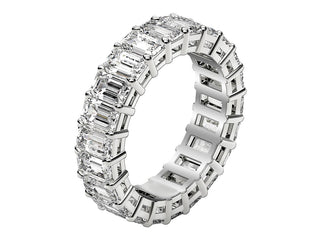 Emerald Cut Lab Grown Diamond Eternity Ring in 14k White Gold (4 cttw FG/VS2)