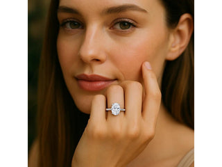 5 Carat Oval Lab Grown IGI G/VS1 Diamond Solitaire Ring in 10K White Gold
