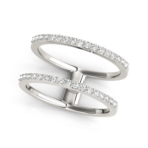 Diamond Embellished Dual Band Ring in 14k White Gold (1/3 cttw)