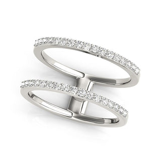 Diamond Embellished Dual Band Ring in 14k White Gold (1/3 cttw)