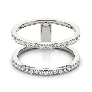 Diamond Embellished Dual Band Ring in 14k White Gold (1/3 cttw)
