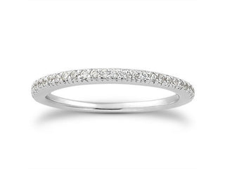 Fancy Pave Diamond Wedding Ring Band in 14k White Gold