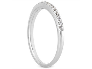 Fancy Pave Diamond Wedding Ring Band in 14k White Gold