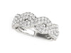 Diamond Studded Interlocking Waves Ring in 14k White Gold (5/8 cttw)