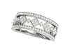 Diamond Studded Square Motif Ring in 14k White Gold (1/2 cttw)