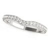14k White Gold Antique Style Milgrained Curved Diamond Wedding Ring (1/4 cttw)