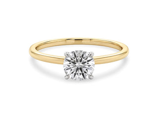 3/4 Carat Round Lab Grown IGI G/VS1 Diamond Solitaire Ring in 14K Yellow Gold