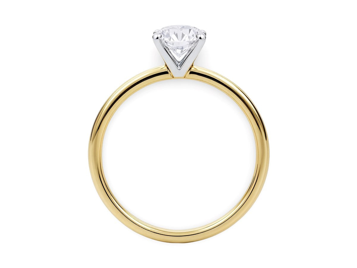 3/4 Carat Round Lab Grown IGI G/VS1 Diamond Solitaire Ring in 14K Yellow Gold