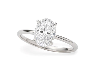 1 Carat Oval Lab Grown IGI G/VS1 Diamond Solitaire Ring in 14K White Gold