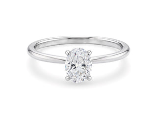 1 Carat Oval Lab Grown IGI G/VS1 Diamond Solitaire Ring in 14K White Gold