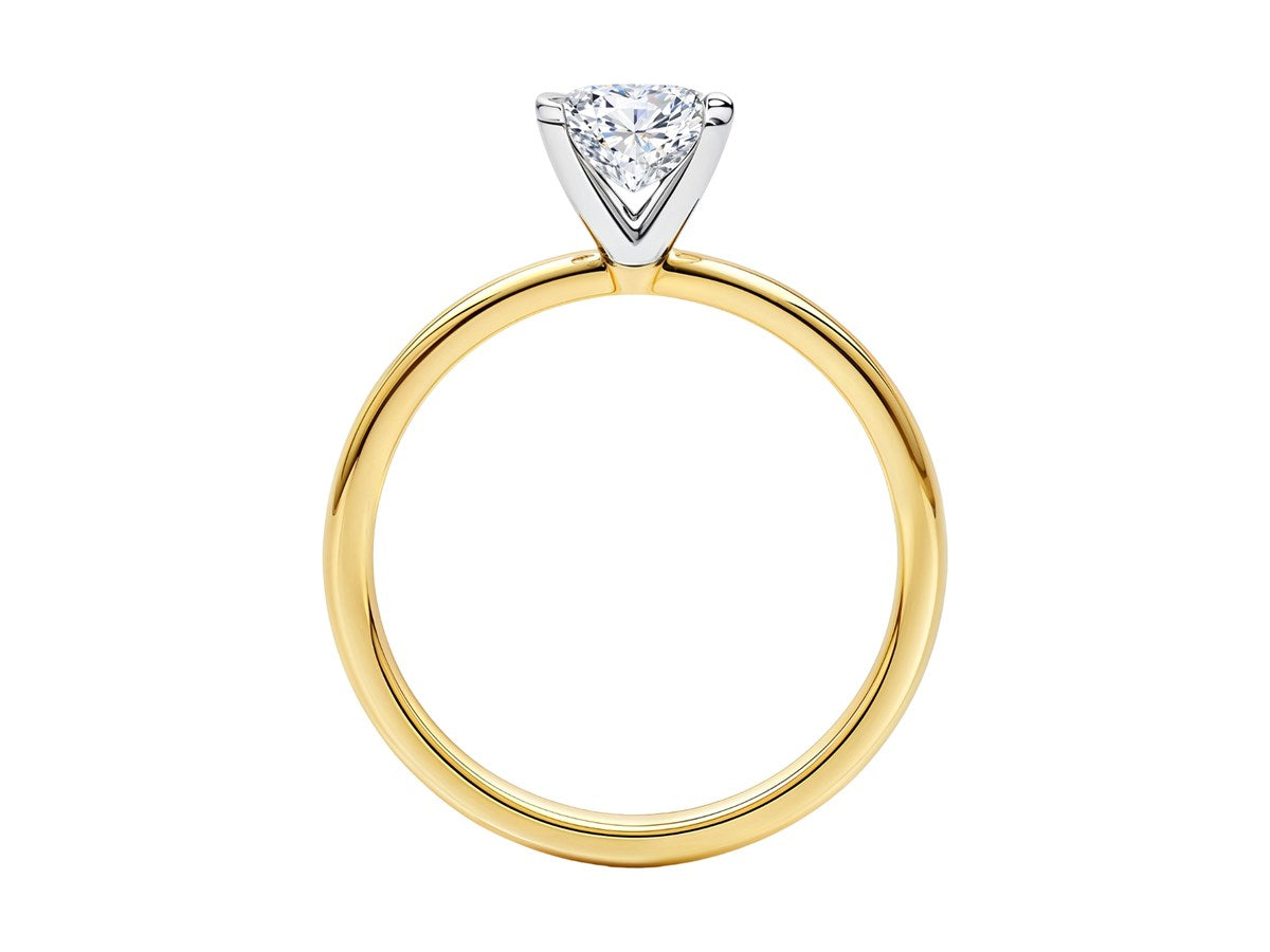 1 Carat Princess Lab Grown IGI G/VS1 Diamond Solitaire Ring in 14K Yellow Gold