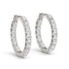 Inside Outside Diamond Hoop Earrings in 14k White Gold (3 1/2 cttw)