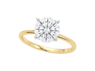 3 Carat Round Lab Grown IGI G/VS1 Diamond Solitaire Ring in 10K Yellow Gold